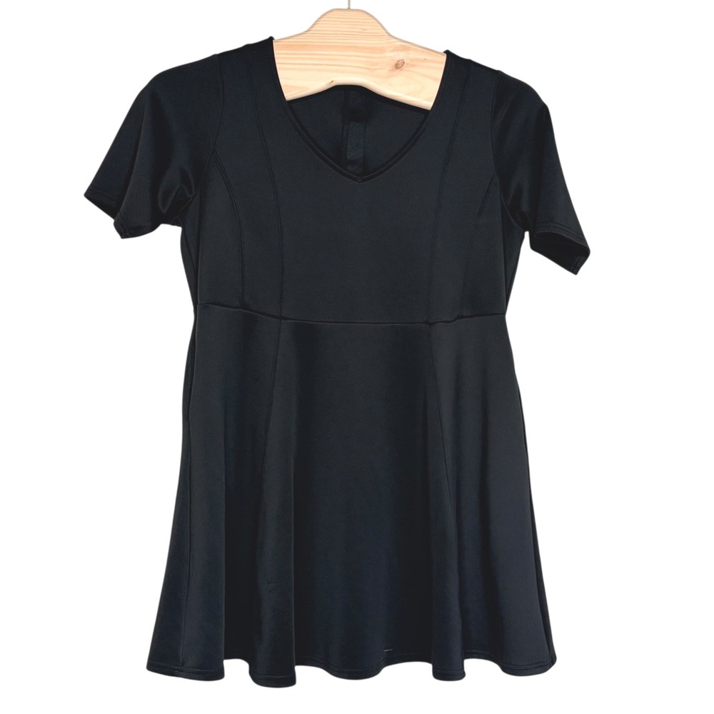 Torrid Dress 2 Black Fit Flare V-Neck Short Sleeve Exposed Zipper Plus Pockets